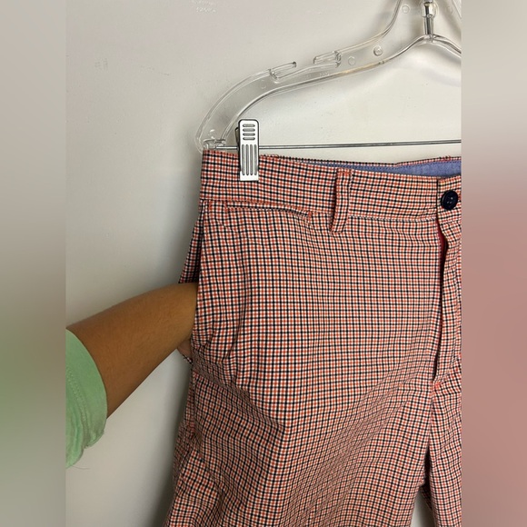 Banana Republic Men's 109% Cotton Red Checkered Shorts Size 32 Old Money Preppy - Picture 6 of 13